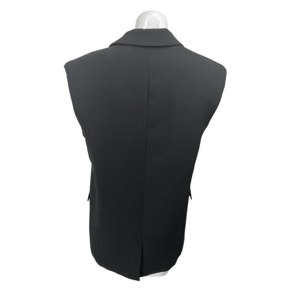 DISSH Rowan Women's Black Cap Sleeve Mid Button Up Blazer Jacket Vest Size 4 - Picture 3 of 5